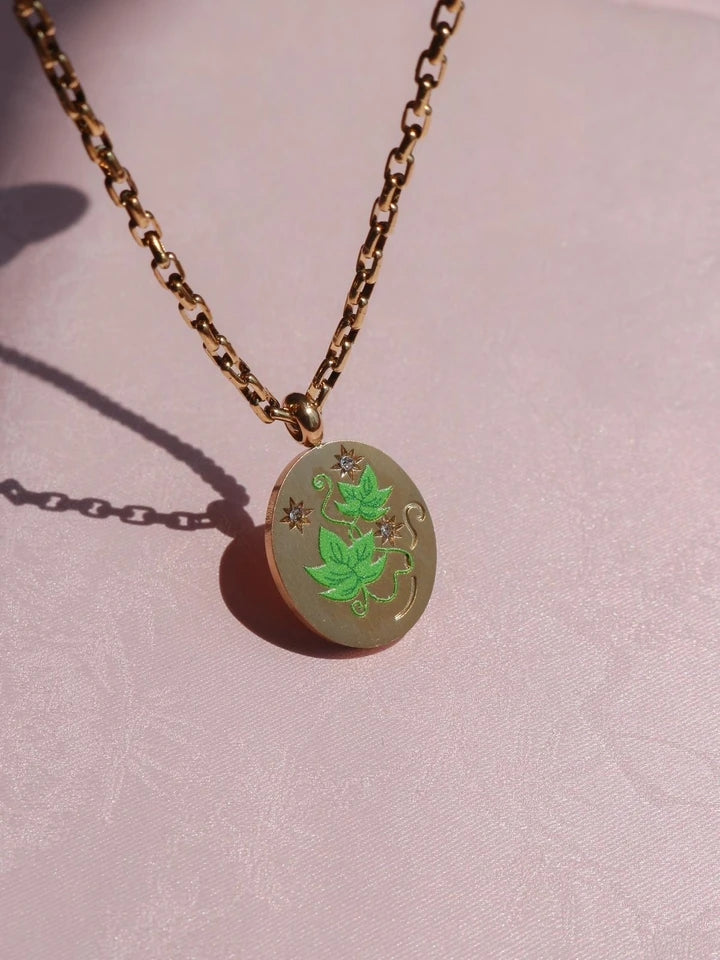 Vintage Leaf Steel Necklace