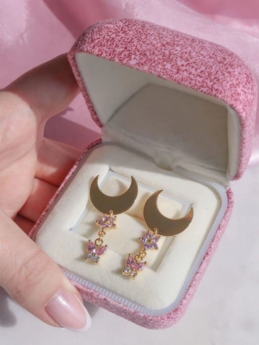 Moon Of Butterfly Earrings