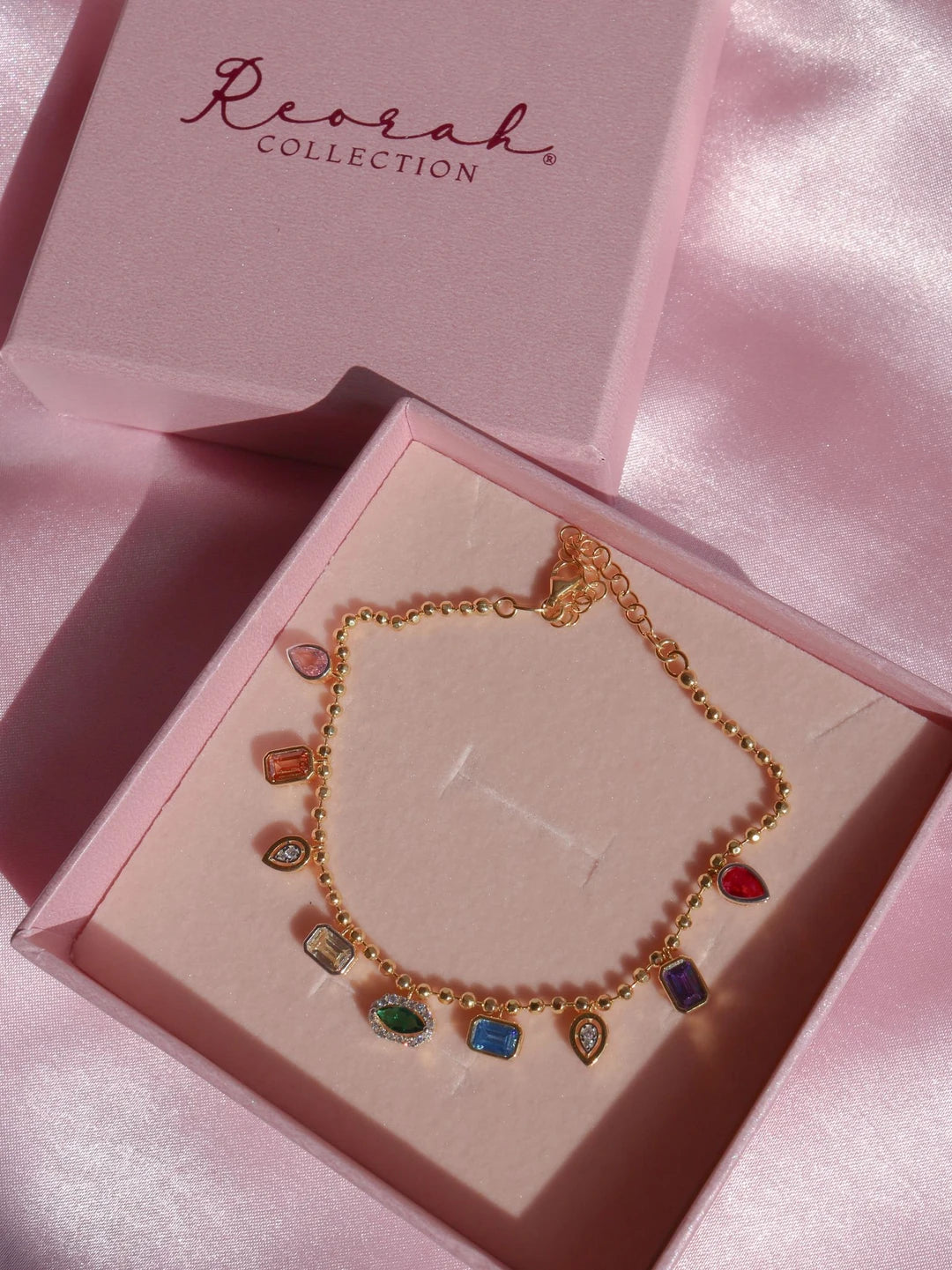 Multicolor Crystal 925 Silver Bracelet