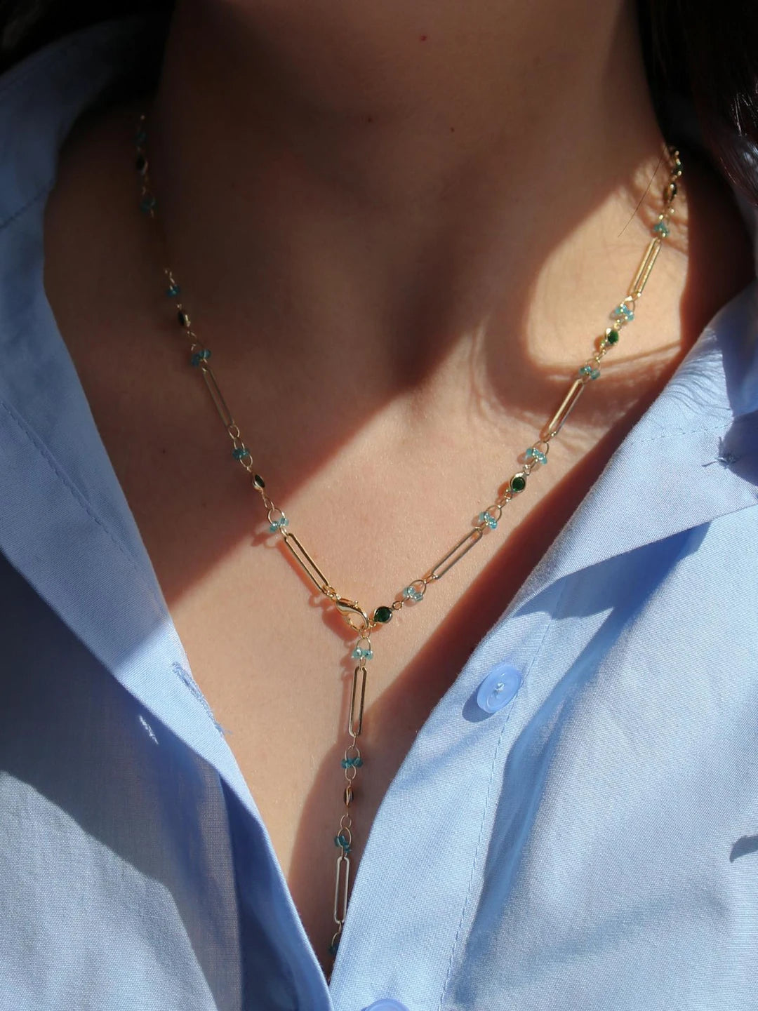 Otantic Blue Y Necklace