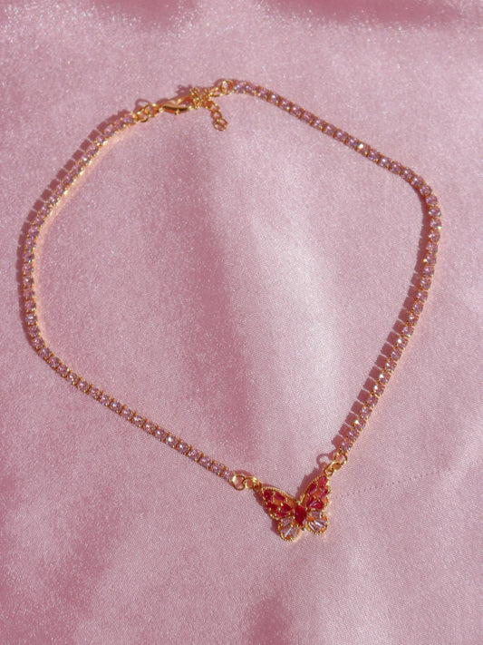 Soft Butterfly Waterway Choker Necklace