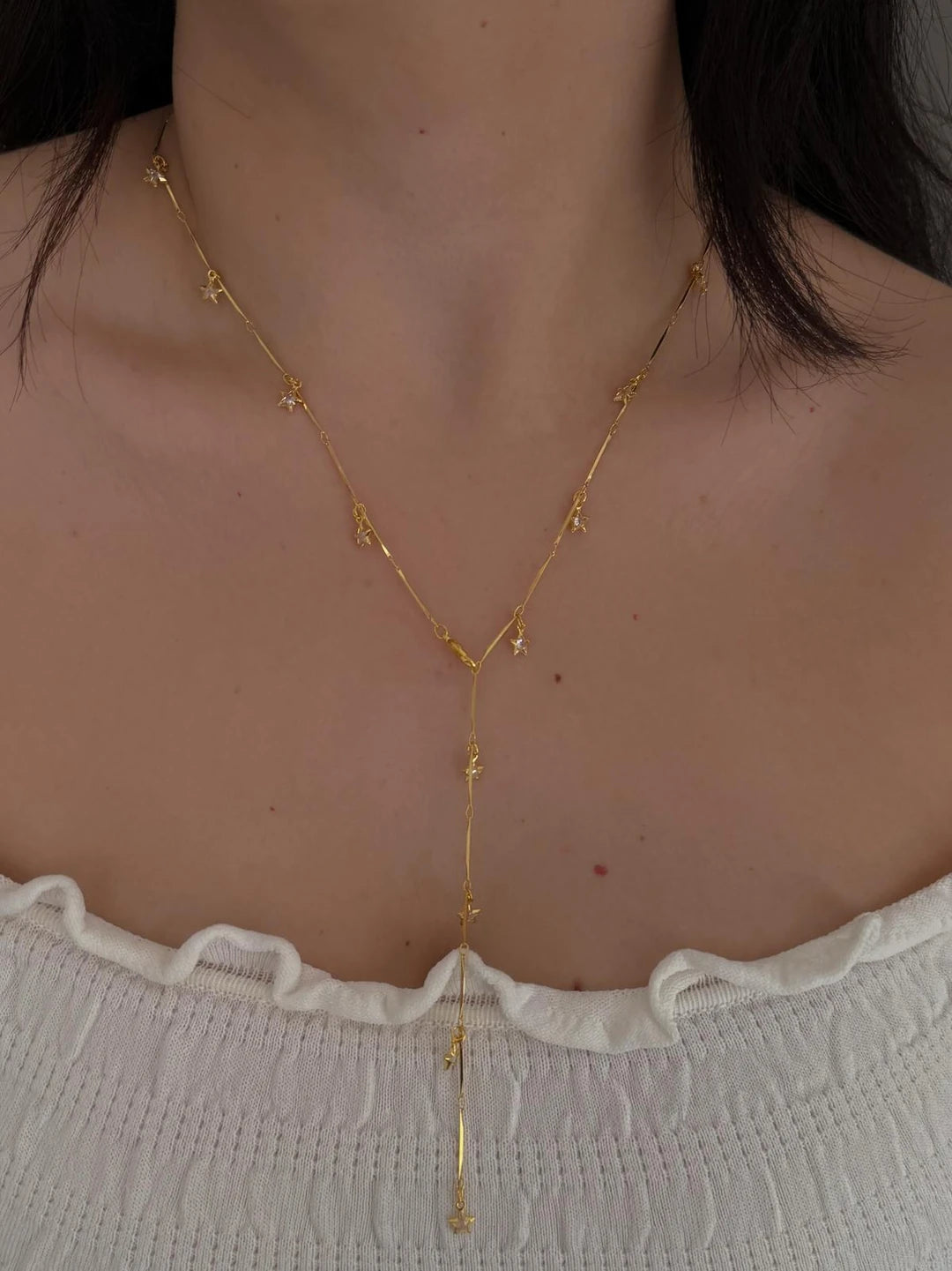 White Star Y Necklace