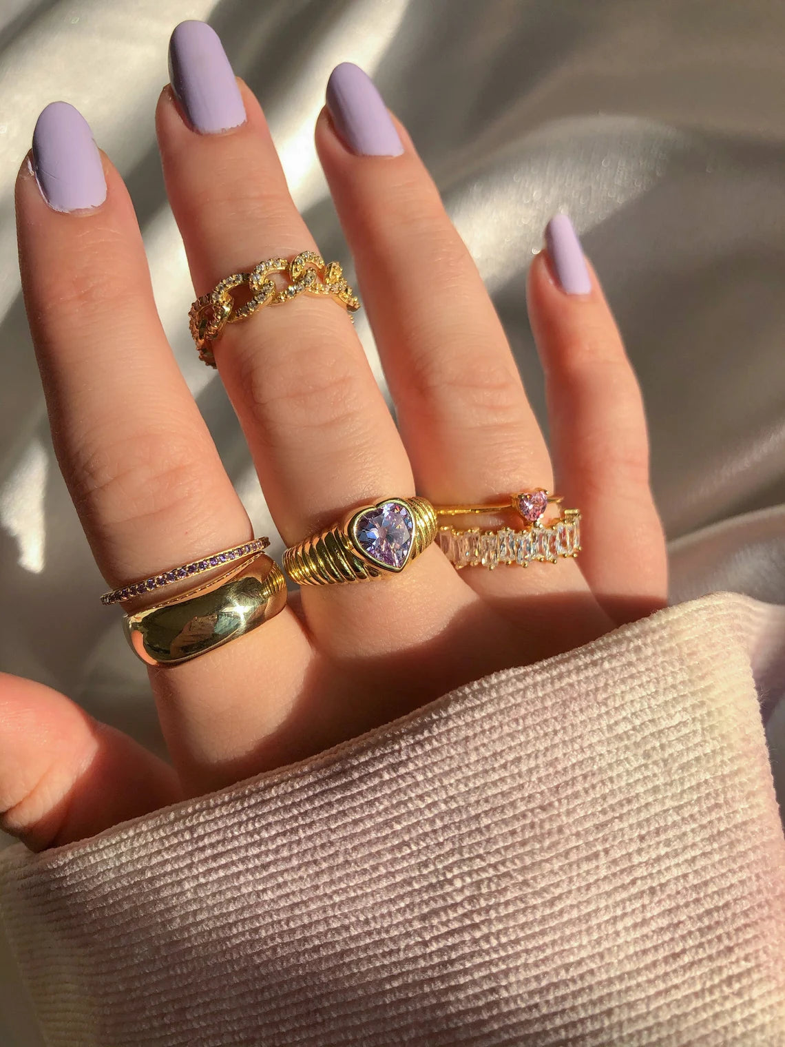 Lovely Heart Zirconia 925 Silver Ring