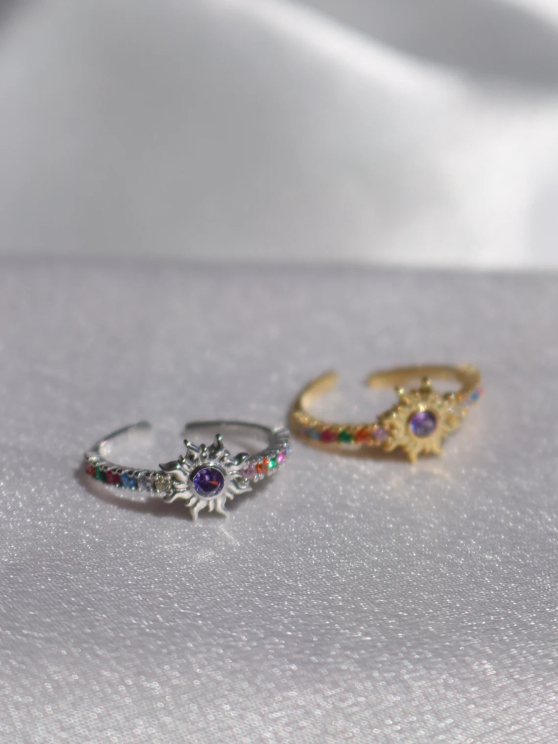 Rapunzel Colorful Sun Ring, Princess Ring, 925 Sterling Silver