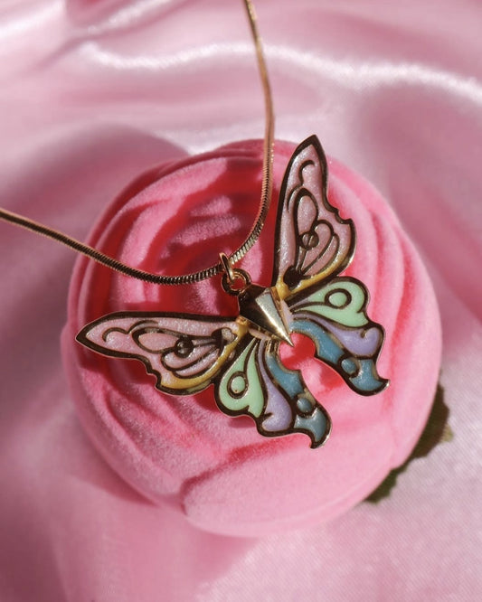 Fairy Elina Butterfly Pastel Necklace, Mermaid Necklace