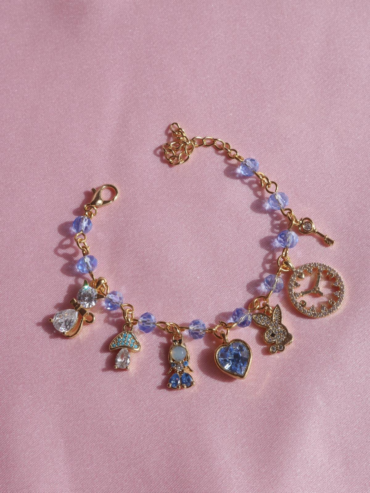 Alice Charm Bracelet, Princess Heart Charm Bracelet,Version 2