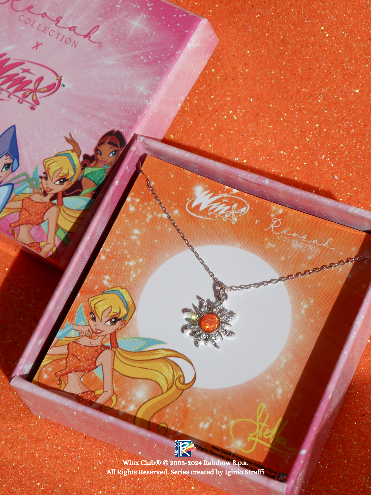 Winx Club® Stella Opal Sun Necklace, 925 Sterling Silver