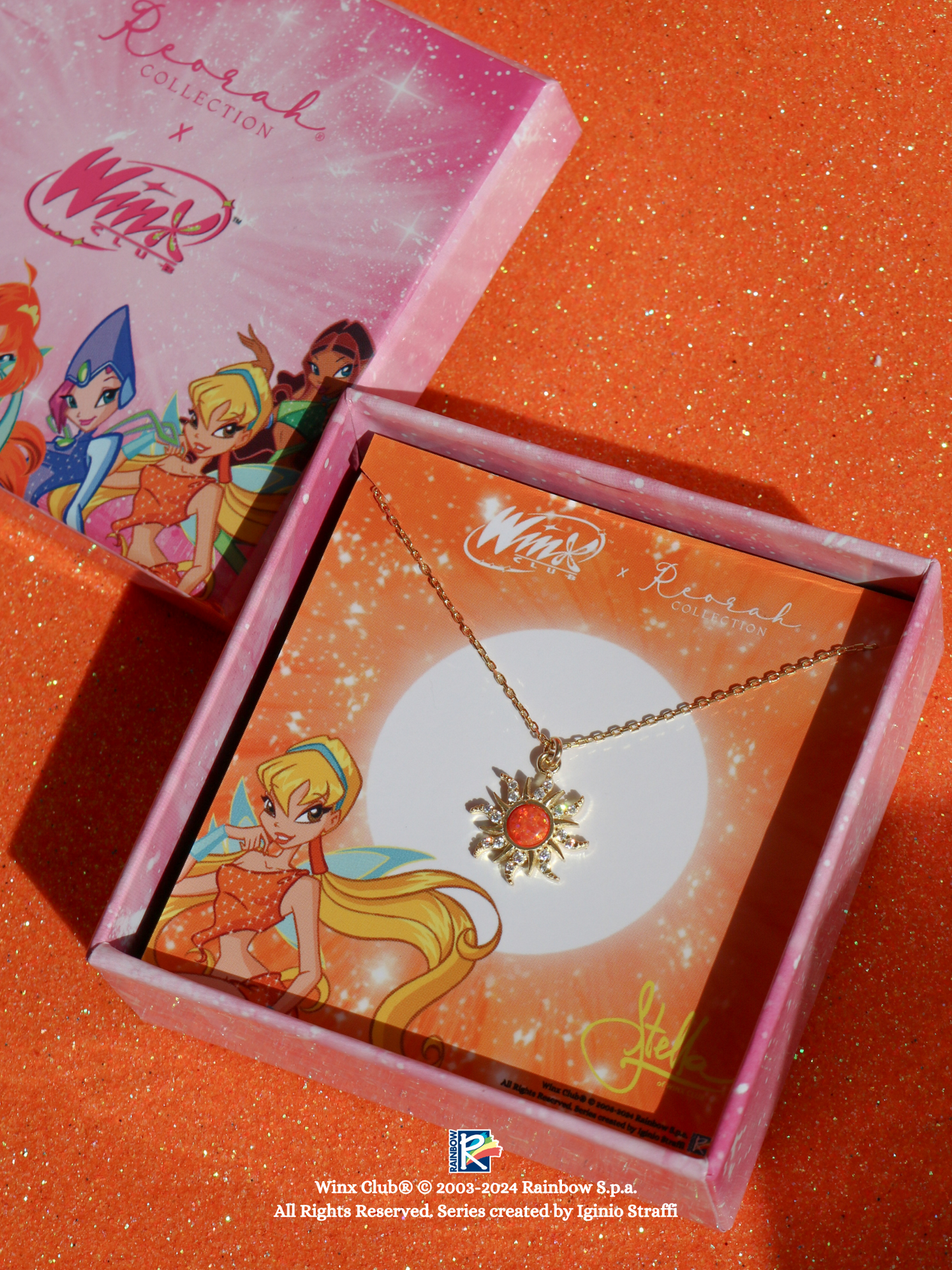 Winx Club® Stella Opal Sun Necklace, 925 Sterling Silver