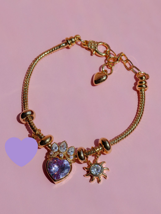 Rapunzel Charm Bracelet, Princess Charm Bracelet