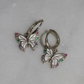 Rainbow Butterfly Earrings, 925 Sterling Silver