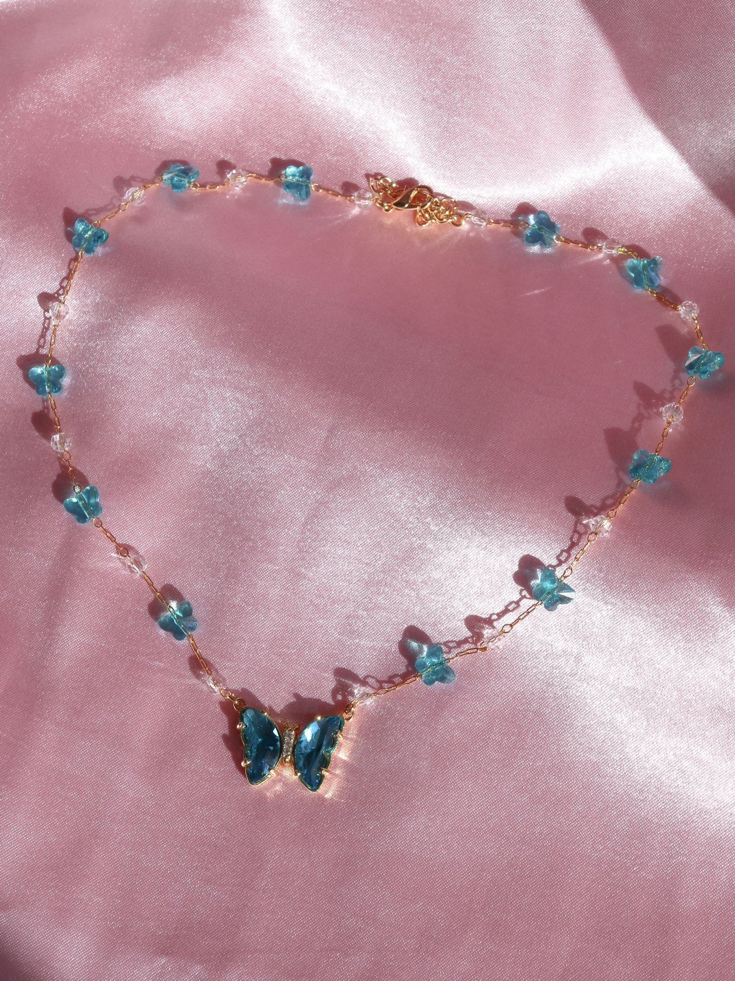 Pastel Crystal Butterfly Necklace