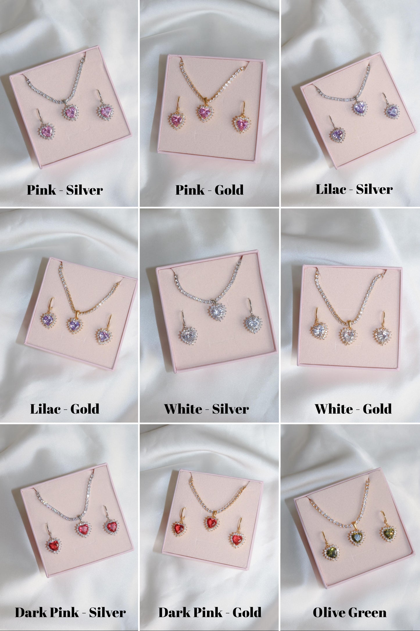 Royal Heart Choker Necklace and Earring Set