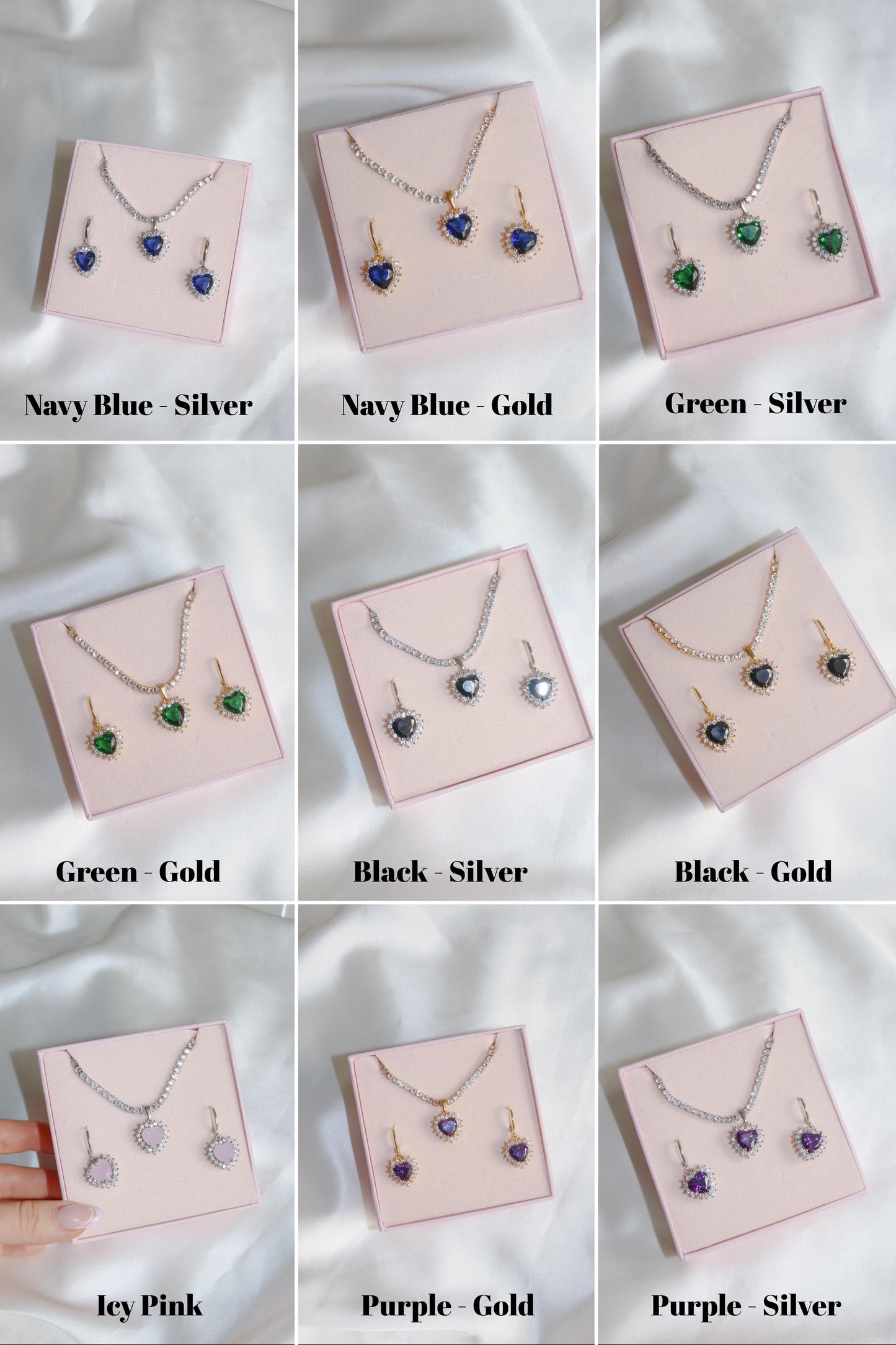 Royal Heart Choker Necklace and Earring Set