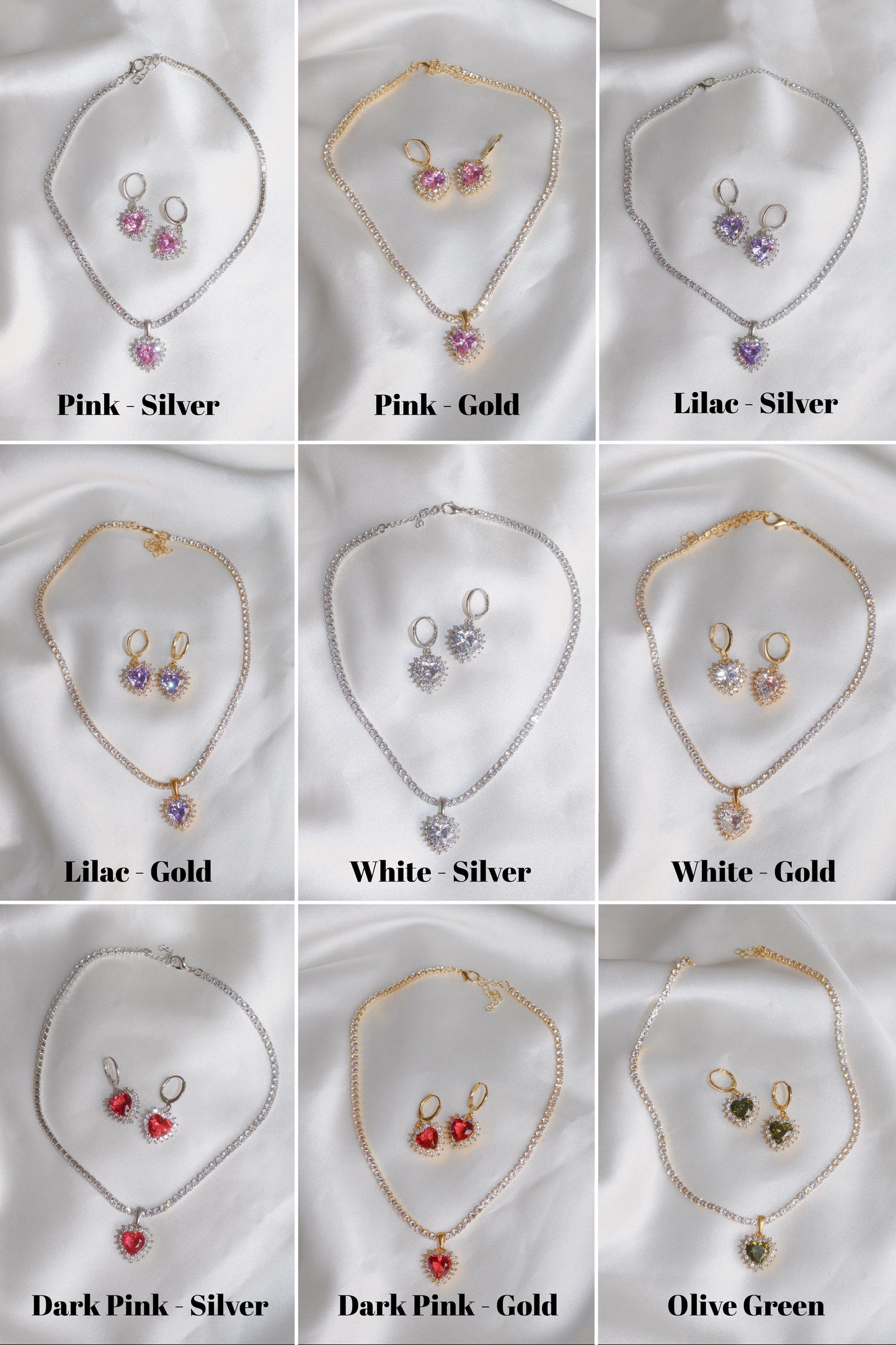 Royal Heart Choker Necklace and Earring Set