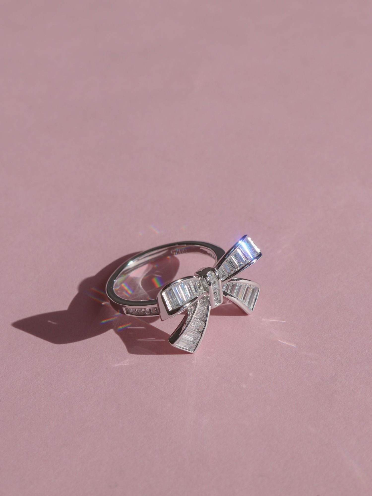 Crystal Bow 925 Silver Ring