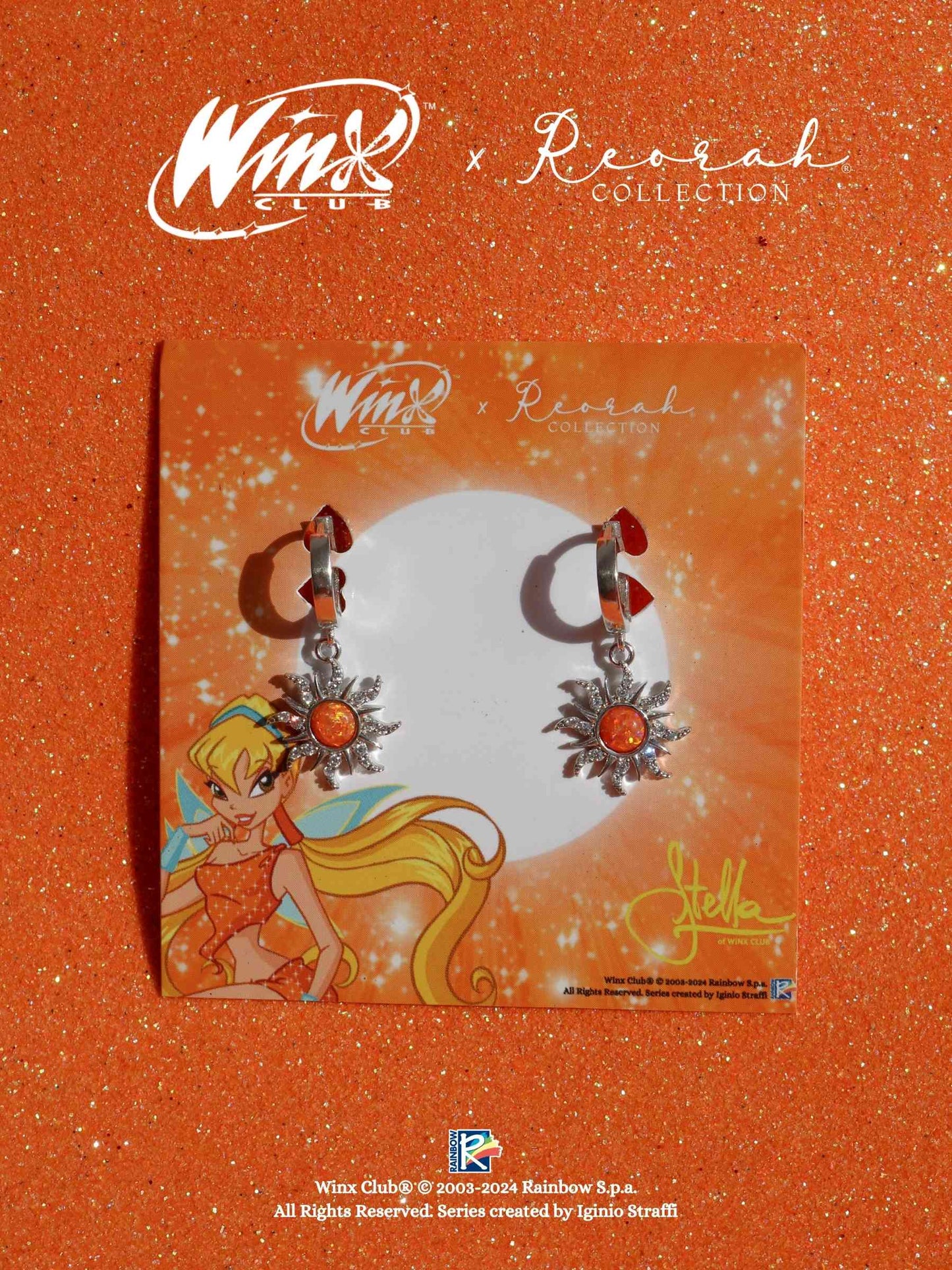 Winx Club® Stella Opal Sun Earrings, 925 Sterling Silver