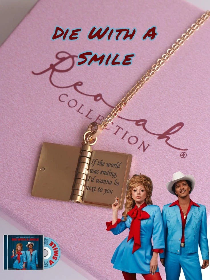 Die With a Smile Book Steel Necklace