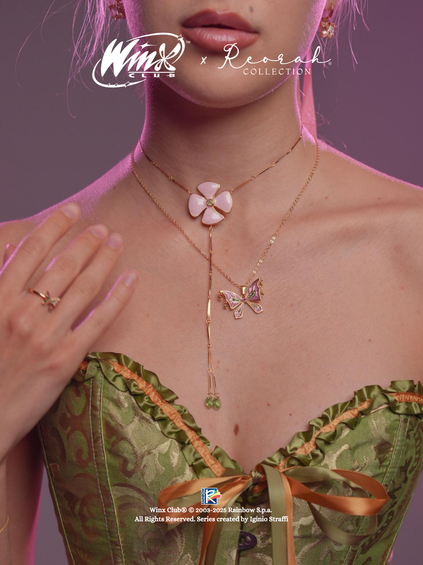 Winx Club Flora Flower Lariat Necklace