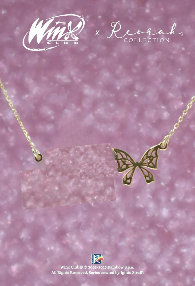 Winx Club® Flora Personalized 925 Silver Enchantix Wings Name Necklace