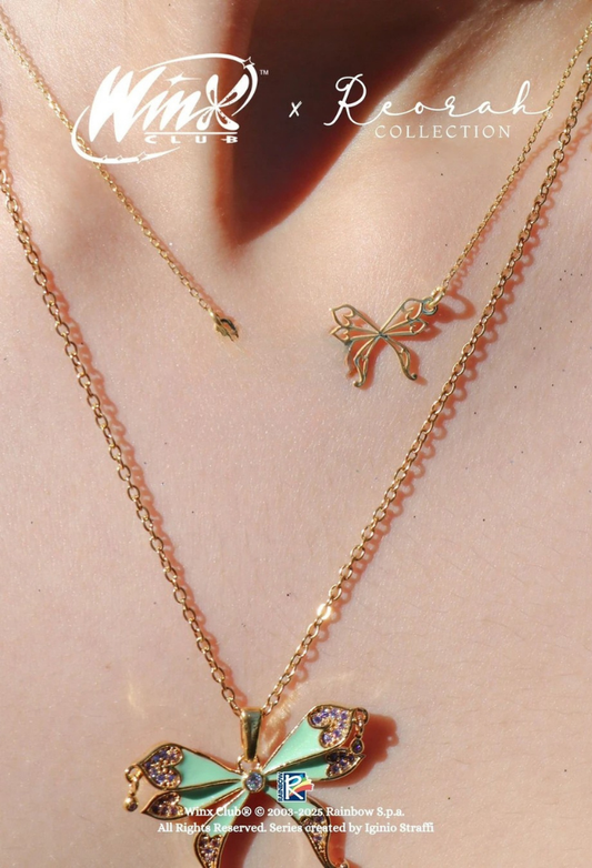 Winx Club® Aisha Personalized 925 Silver Enchantix Wings Name Necklace