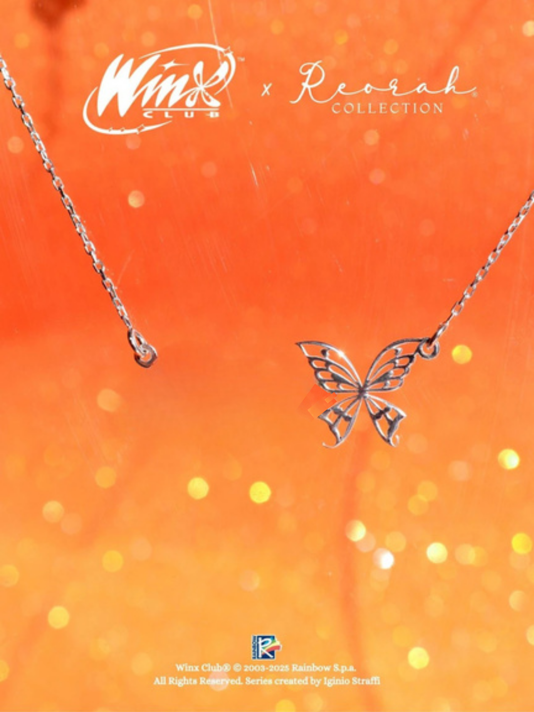 Winx Club® Stella Personalized 925 Silver Enchantix Wings Name Necklace