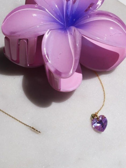 Handwritten Name & Swarovski Heart Necklace, 925 Sterling Silver