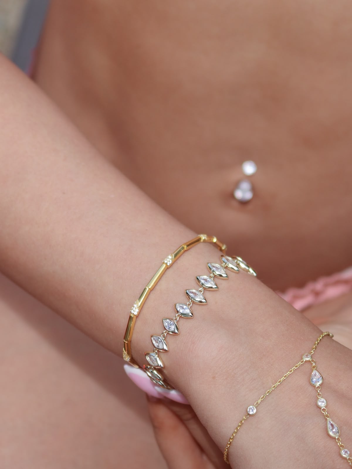 Aura Delicate Moissanite Stone 925 Sterling Silver Bracelet