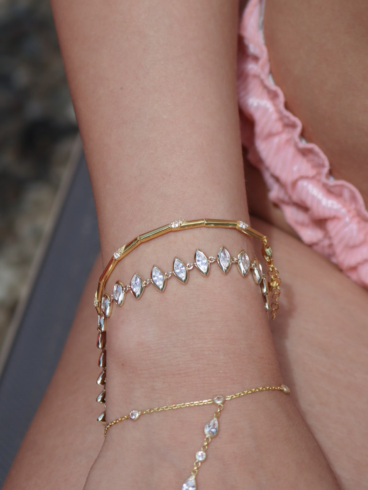 Aura Delicate Moissanite Stone 925 Sterling Silver Bracelet