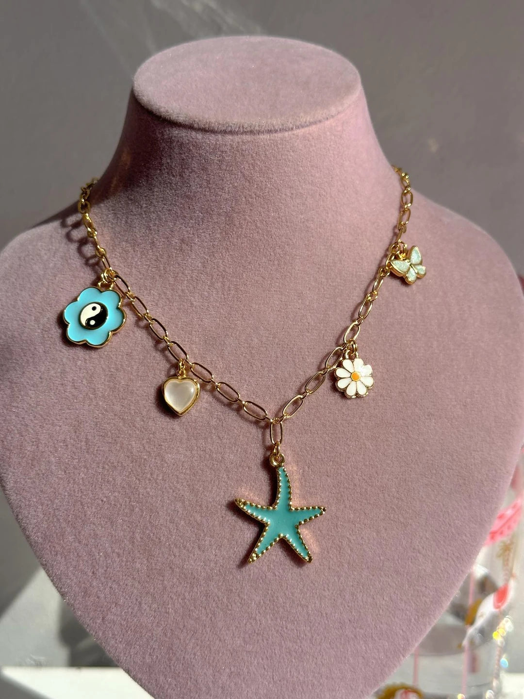 Blue Starfish Charm Necklace
