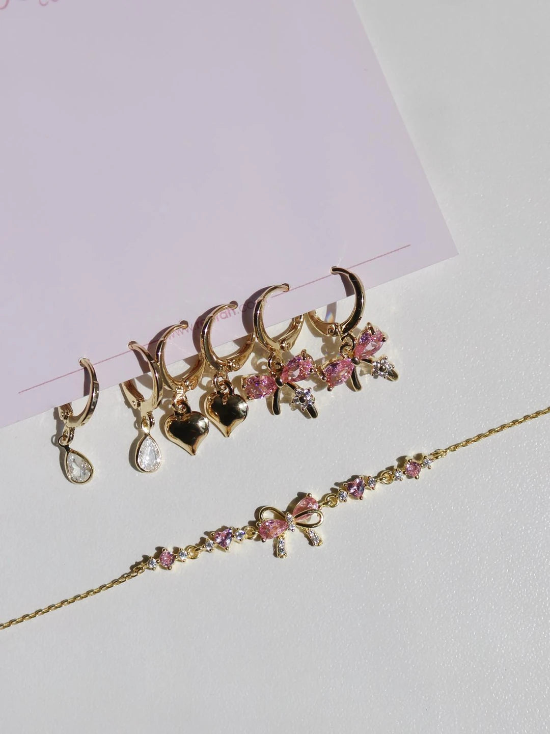 Bow Shine Earring Set