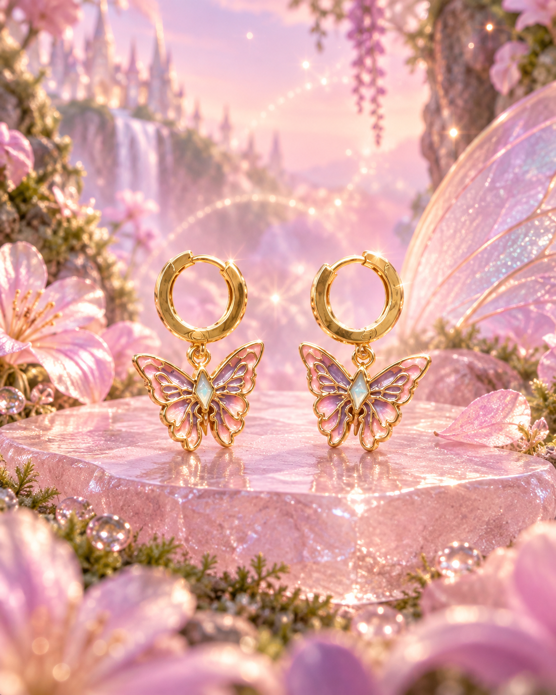 Fairy Elina Butterfly Earring, Mermaid Earrings, 925 Sterling Silver
