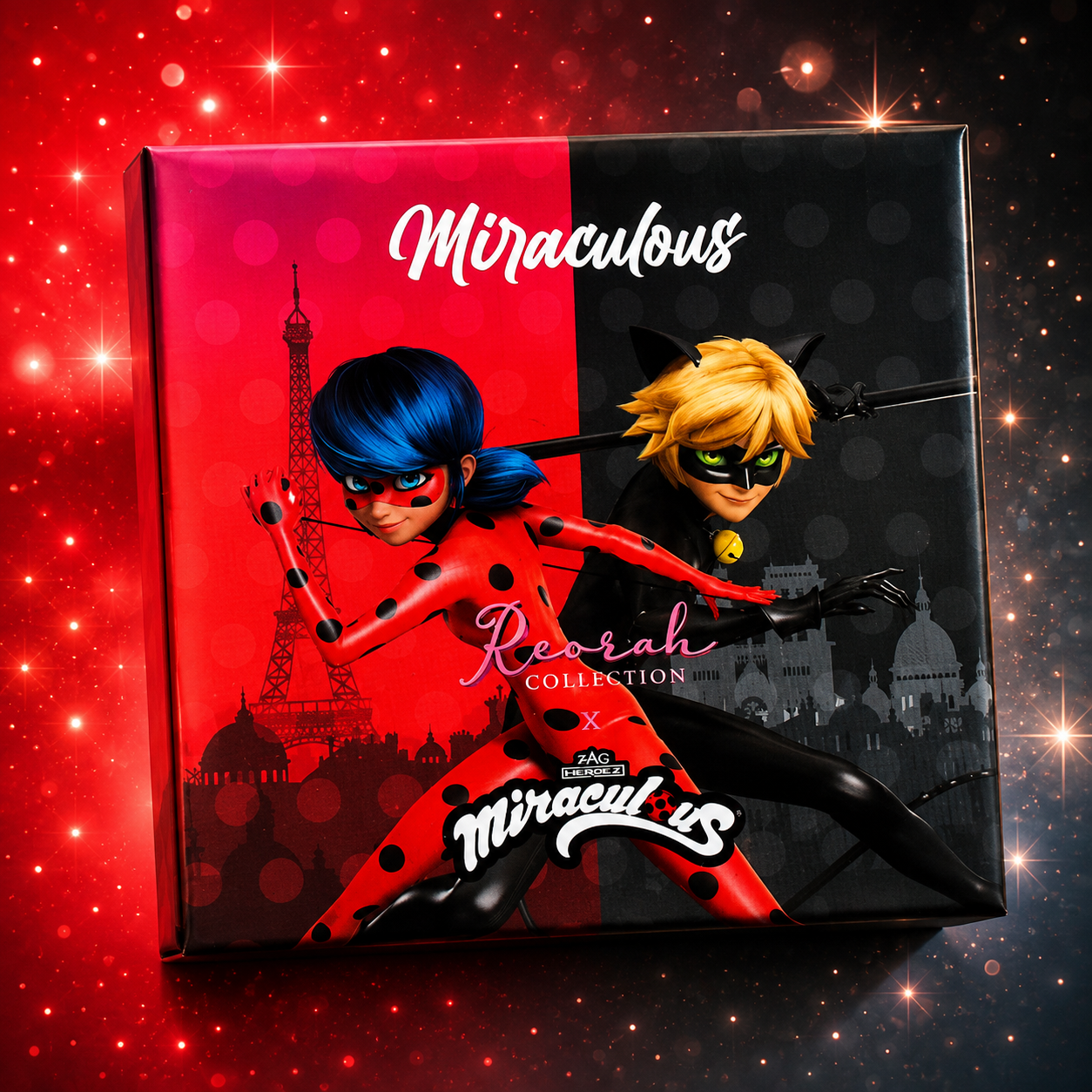 Miraculous® x Reorah Collection Box a special collectible box inspired by the magical world of Miraculous®. Perfect for storing your favorite jewelry, accessories, and little treasures while adding a stylish touch to your collection.
