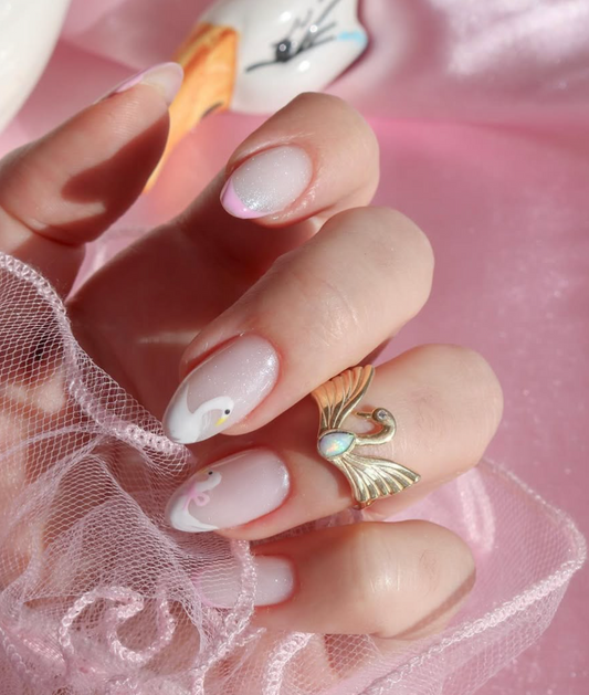 Swan Princess Odette Opal Ring, 925 Sterling Silver