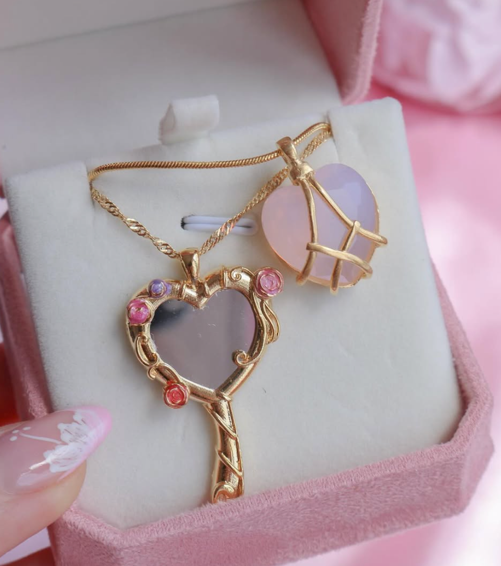 Diamond Chateau Melody Mirror Necklace, Friendship Necklaces