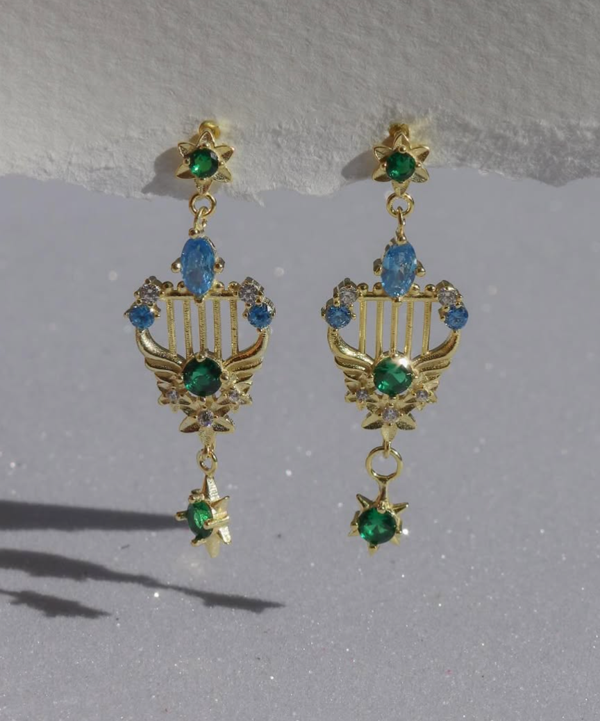 Genshin Venti Earrings 925 Sterling Silver, Anime Earrings, Gamer Jewelry