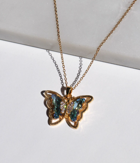 Glamorous Butterfly Necklace Steel