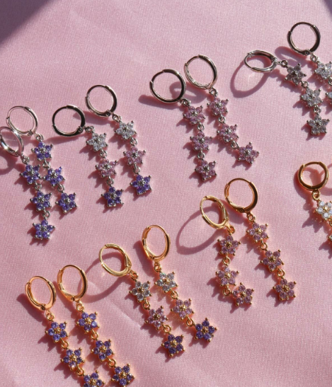 3-Piece Flower Earrings