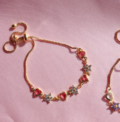 Hearts and Flowers Version 2 Bracelet