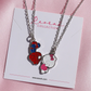 Kitty and Spider 2pcs Enamel Necklace, Cartoon Jewelry