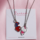 Kitty and Spider 2pcs Enamel Necklace, Cartoon Jewelry