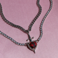 Heart Guardian Choker, Heart and Sword Necklace, Couple Necklace