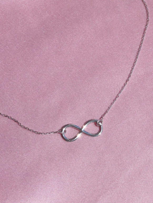 Infinity-Halskette aus 925er-Sterlingsilber, vergoldet oder versilbert, 925er-Sterlingsilber, Infinity-Halskette, Geschenk für Sie