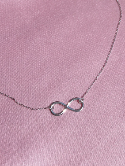 Infinity-Halskette aus 925er-Sterlingsilber, vergoldet oder versilbert, 925er-Sterlingsilber, Infinity-Halskette, Geschenk für Sie