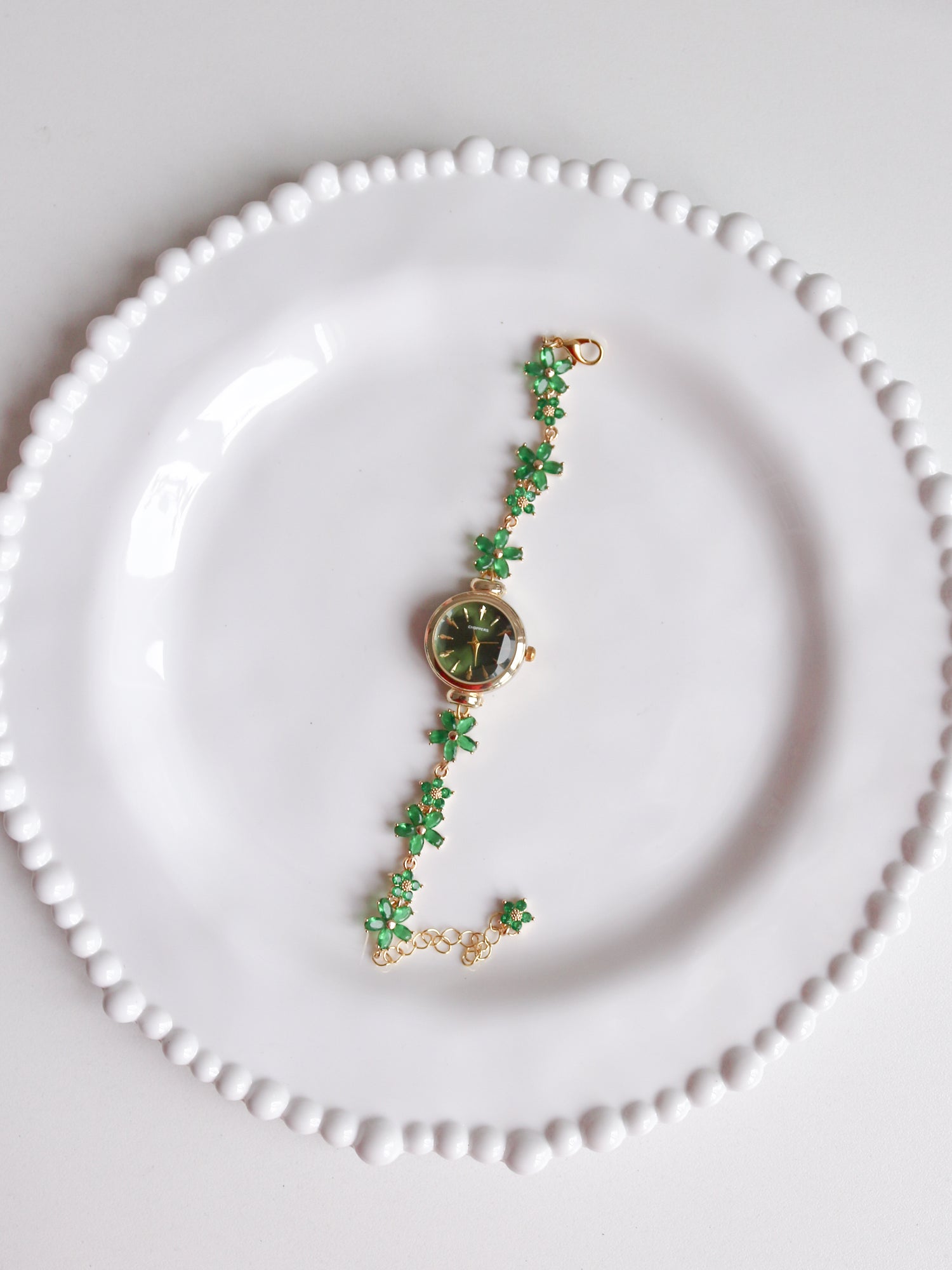 Emerald Flower Watch