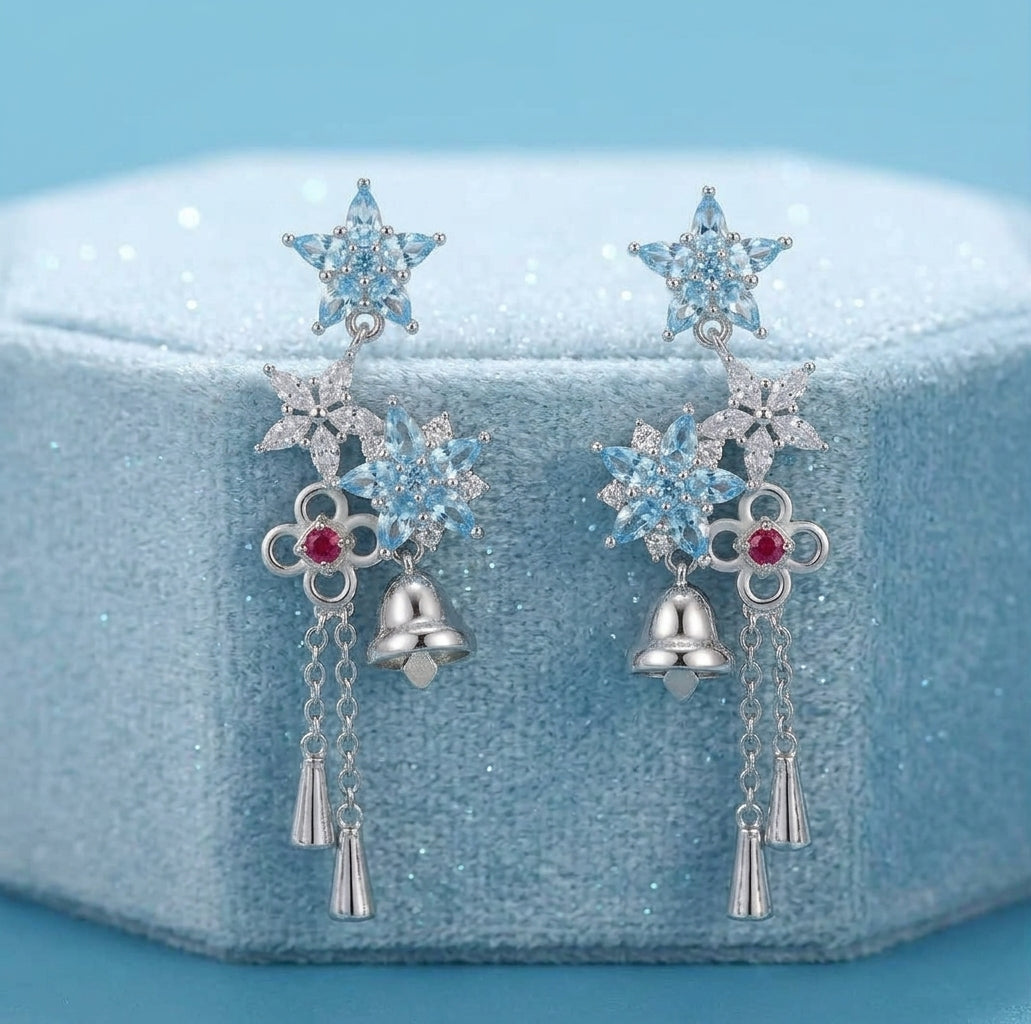 Genshin Ganyu Earrings 925 Sterling Silver, Anime Earrings, Gamer Jewelry