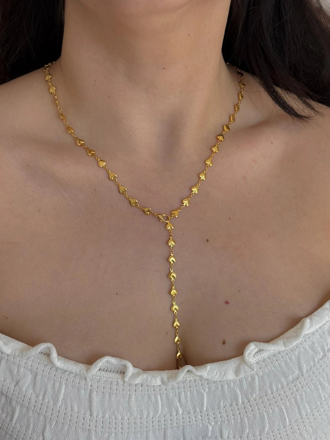 Golden Heart Y Necklace