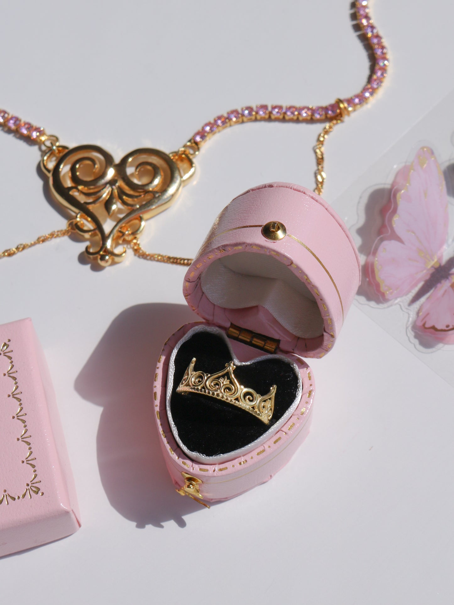 Anneliese Crown Ring, Princess Pauper Ring, 925 Sterling Silver