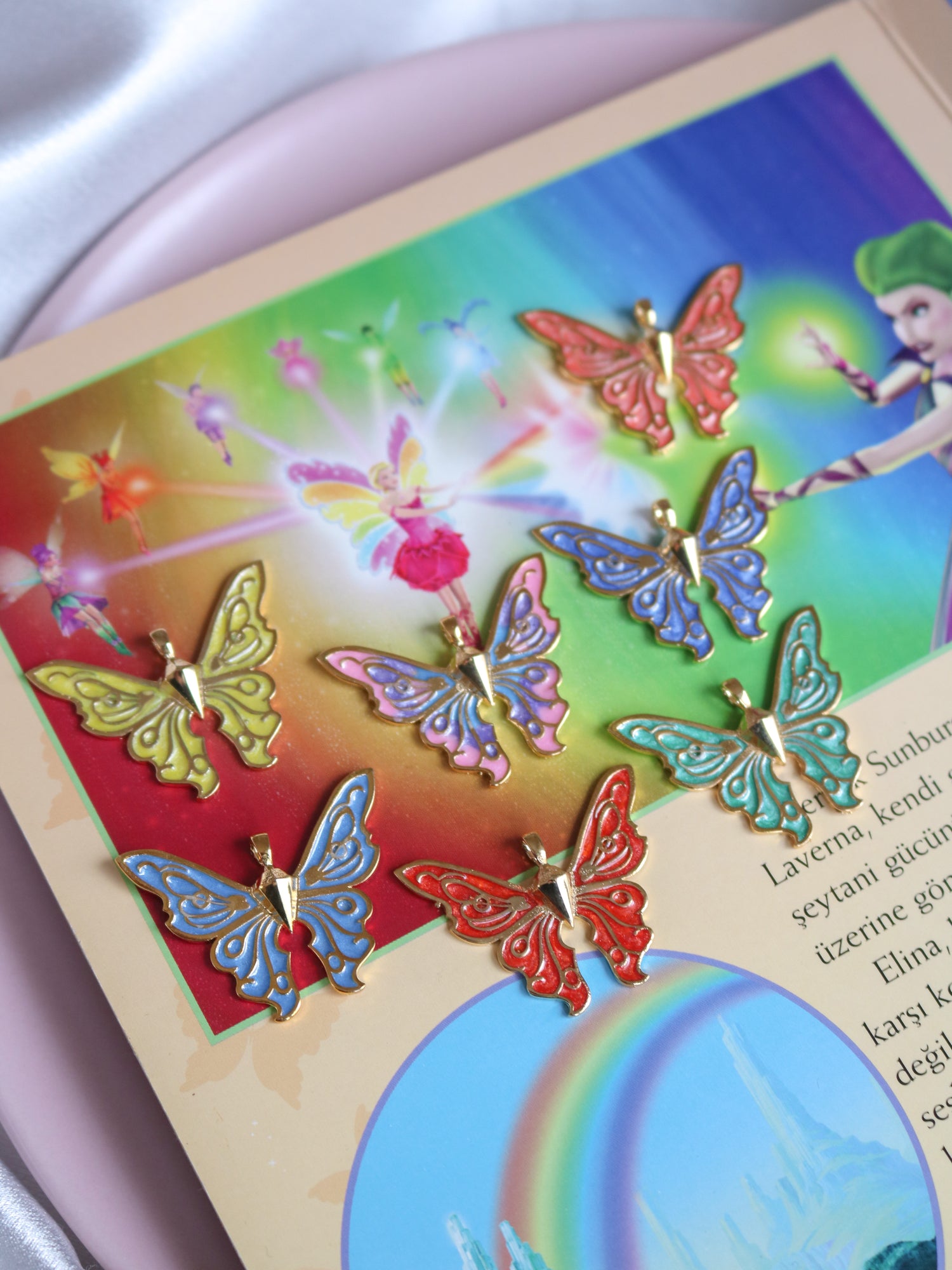 Fairy Guardians Butterfly Necklace, Mermaid Necklace, Gold Plated