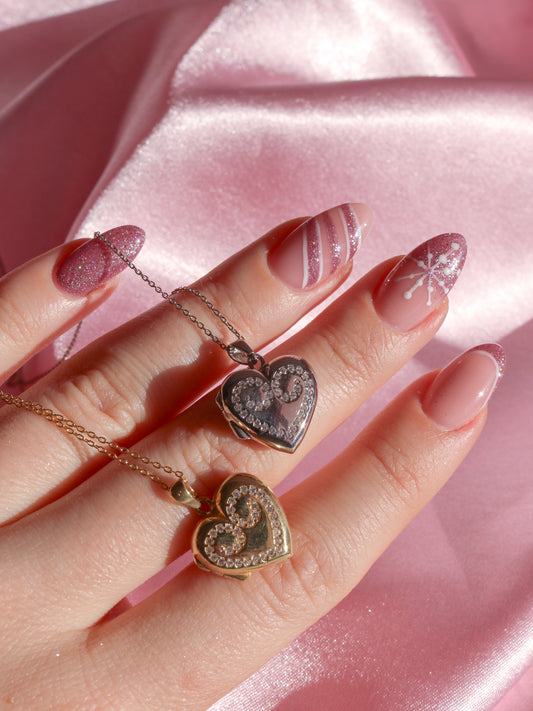 Sugar Plum Princess Clara Locket with Zircon Stones, 925 Sterling Silver Necklace