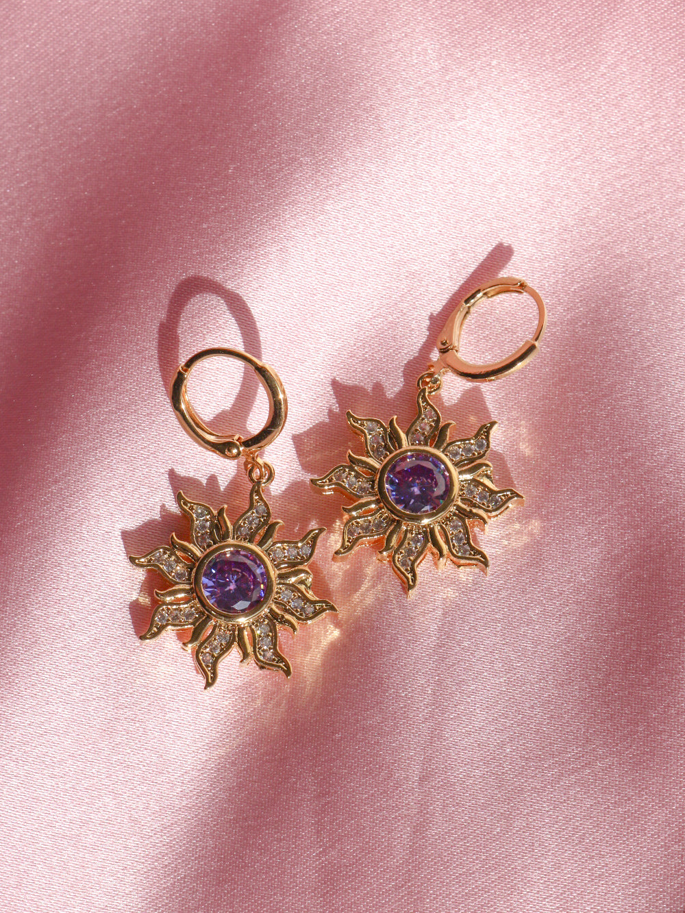 Rapunzel Purple Sun Earring, Princess Jewelry, Purple Sun Earring